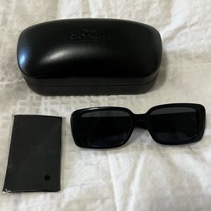 Coach Black Rectangular Sunglasses